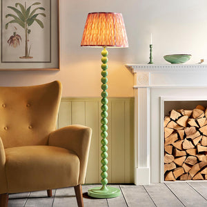 Gloss Green Higgledy & Ikat 40cm Coral pink shade - Comet Lighting