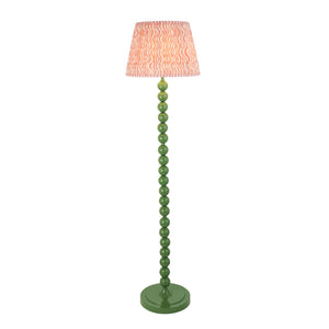 Gloss Green Higgledy & Ripple 40cm Coral pink shade - Comet Lighting