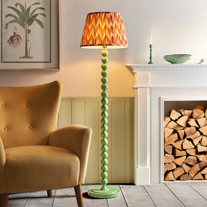Gloss Green Higgledy & Zigzag 40cm Apricot orange shade - Comet Lighting