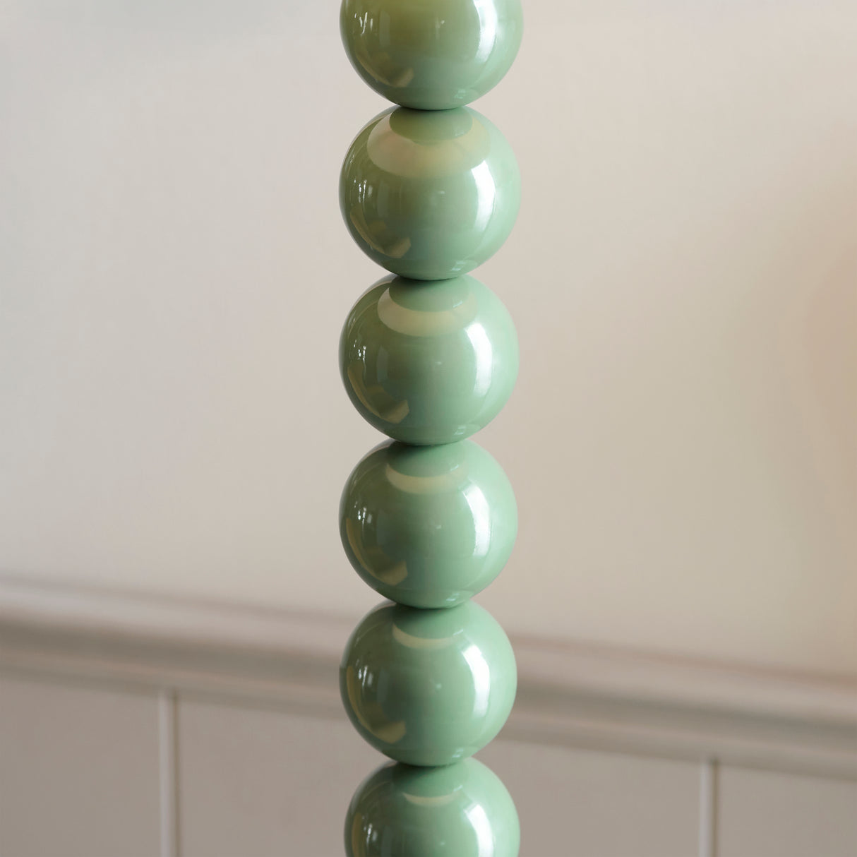 Gloss Green Higgledy & Ivy 40cm Vintage white shade - Comet Lighting