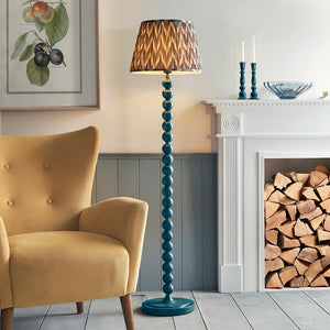 Gloss Blue Higgledy & Zigzag 40cm Pearl grey shade - Comet Lighting