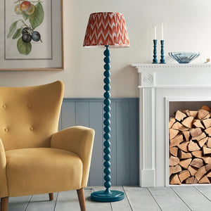 Gloss Blue Higgledy & Zigzag 40cm Apricot orange shade - Comet Lighting