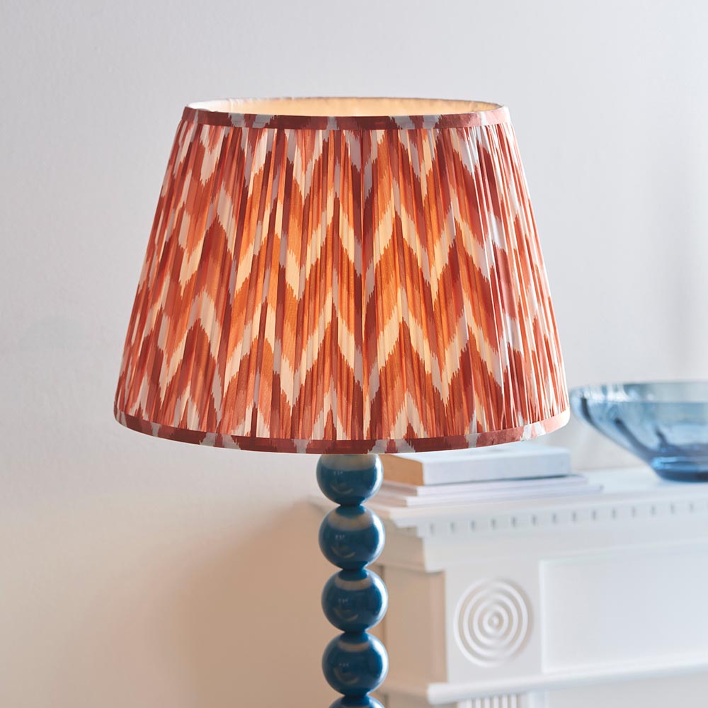 Gloss Blue Higgledy & Zigzag 40cm Apricot orange shade