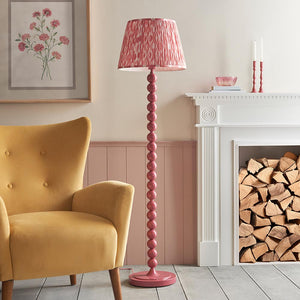 Gloss Pink Higgledy & Ikat 40cm Coral pink shade - Comet Lighting