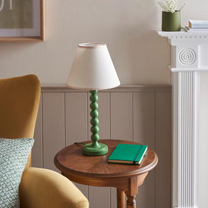Gloss Green Higgledy & Ivy 25cm Vintage white shade - Comet Lighting
