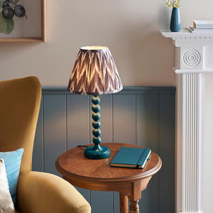 Gloss Blue Higgledy & Zigzag 25cm Pearl grey shade - Comet Lighting