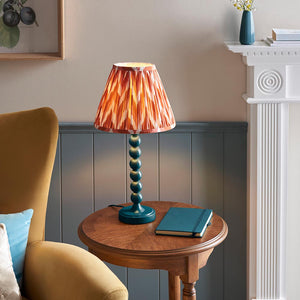 Gloss Blue Higgledy & Zigzag 25cm Apricot orange shade - Comet Lighting