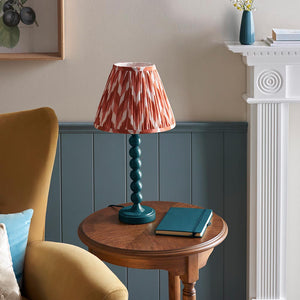 Gloss Blue Higgledy & Zigzag 25cm Apricot orange shade - Comet Lighting