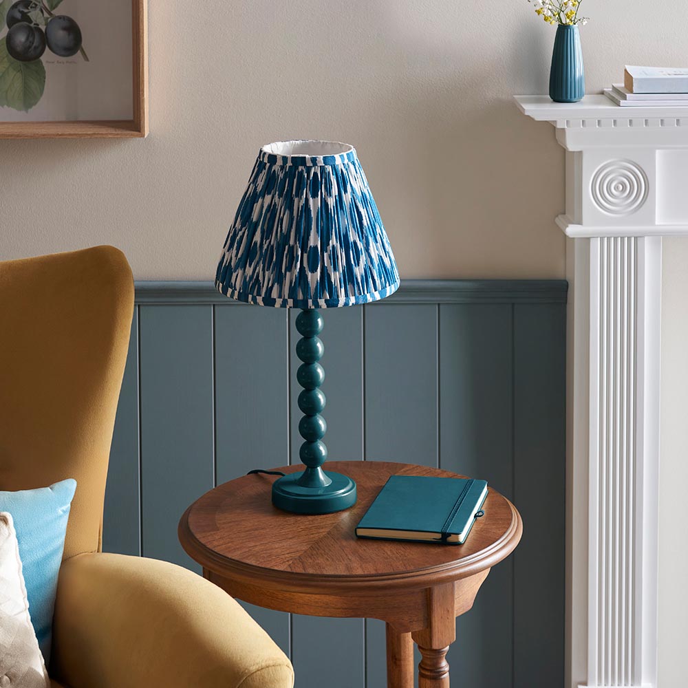 Gloss Blue Higgledy & Ikat 25cm Marlin blue shade - Comet Lighting