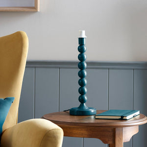 Gloss Blue Higgledy & Ivy 25cm Vintage white shade - Comet Lighting