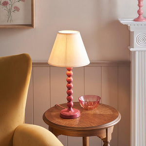 Gloss PinkHiggledy & Ivy 25cm Vintage white shade - Comet Lighting