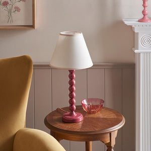 Gloss PinkHiggledy & Ivy 25cm Vintage white shade - Comet Lighting