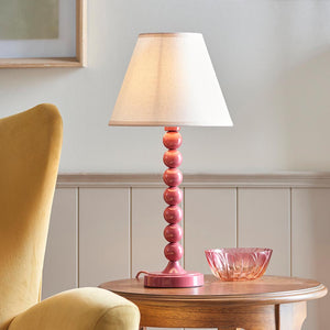 Gloss PinkHiggledy & Ivy 25cm Vintage white shade - Comet Lighting