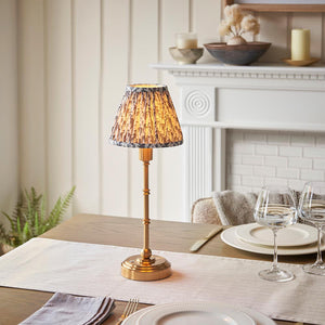 Burley Rechargeable & Leaf 16cm Pearl grey shade - Comet Lighting