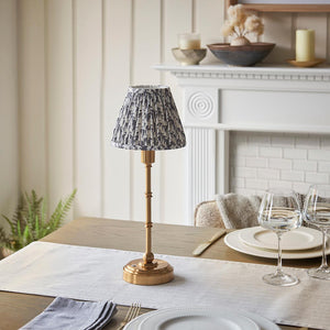 Burley Rechargeable & Leaf 16cm Pearl grey shade - Comet Lighting
