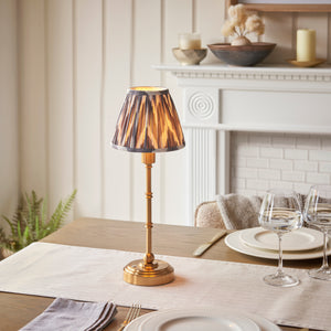Burley Rechargeable & Zigzag 16cm Pearl grey shade - Comet Lighting