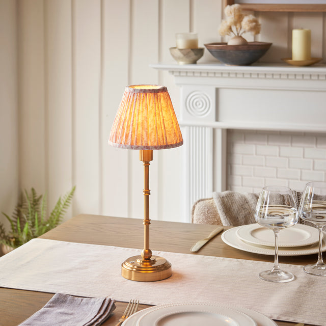 Burley Rechargeable & Leaf 16cm Peachy keen shade - Comet Lighting