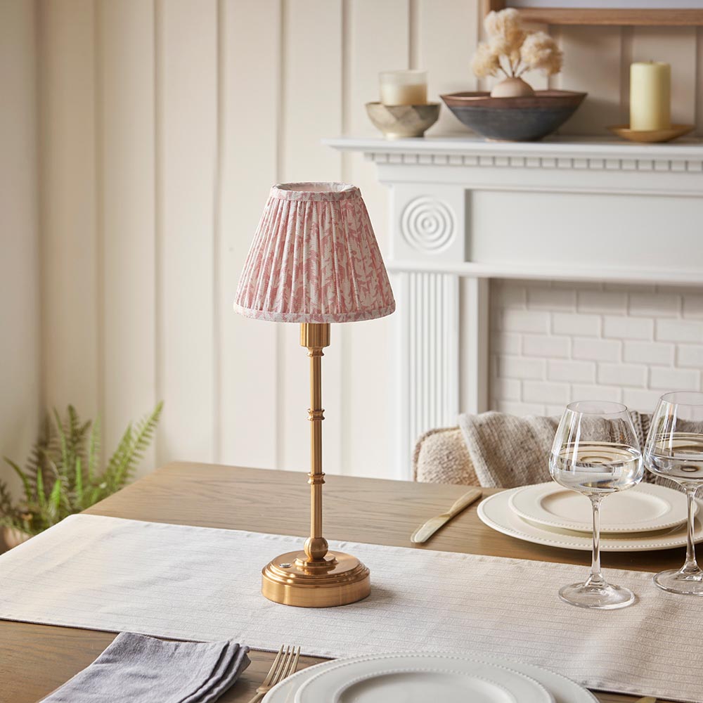 Burley Rechargeable & Leaf 16cm Peachy keen shade - Comet Lighting