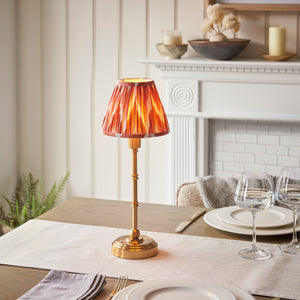 Burley Rechargeable & Zigzag 16cm Apricot orange shade - Comet Lighting