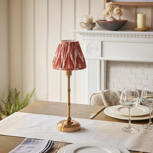Burley Rechargeable & Zigzag 16cm Apricot orange shade - Comet Lighting