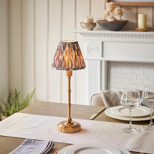Burley Rechargeable & Ikat 16cm Pearl grey shade - Comet Lighting