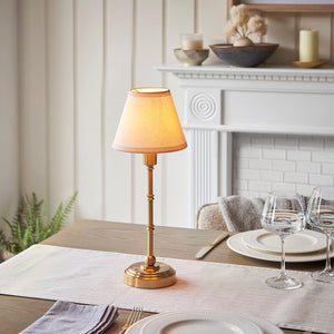 Burley Rechargeable & Ivy 16cm Vintage white shade - Comet Lighting