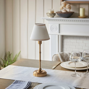 Burley Rechargeable & Ivy 16cm Vintage white shade - Comet Lighting