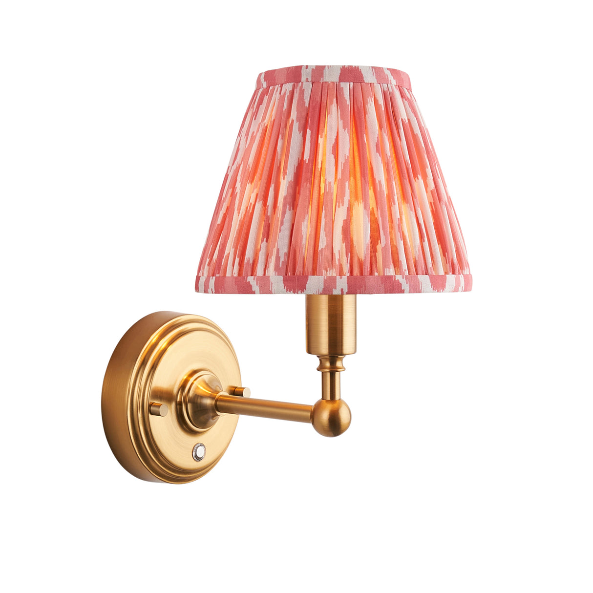 Wall light Burley Rechargeable & Ikat 16cm Coral pink shade - Comet Lighting