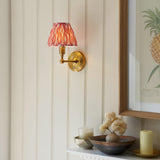 Wall light Burley Rechargeable & Ikat 16cm Coral pink shade - Comet Lighting