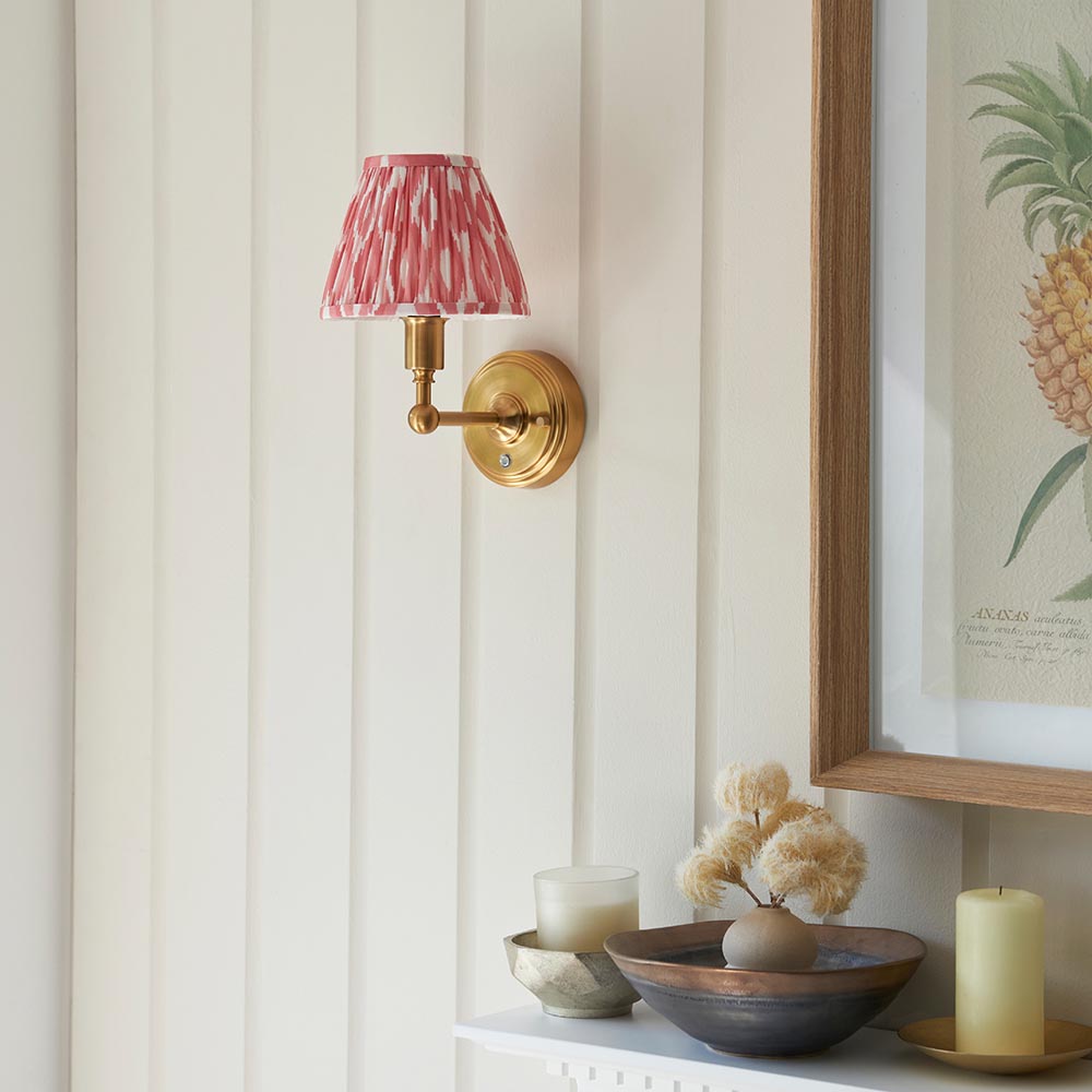 Wall light Burley Rechargeable & Ikat 16cm Coral pink shade