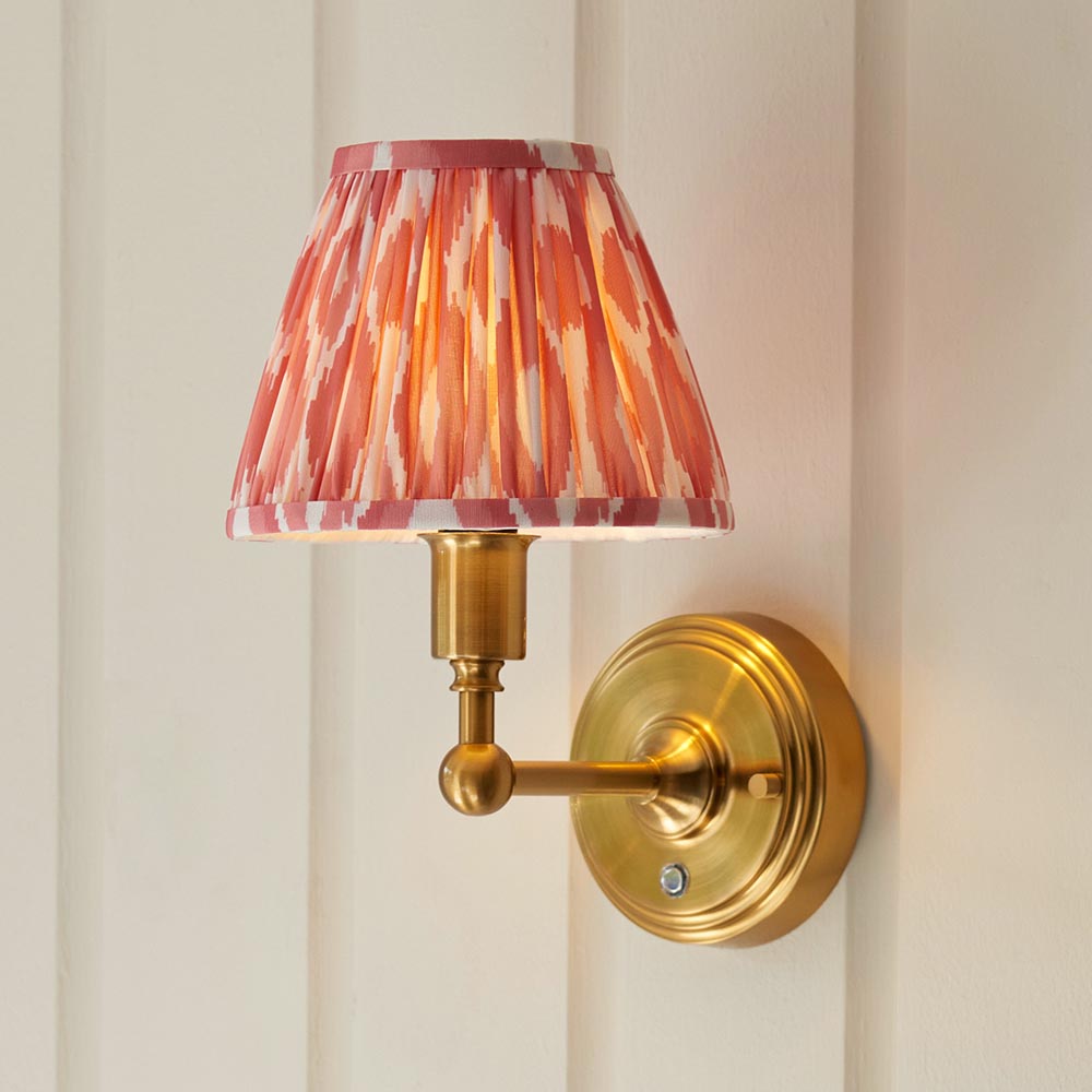 Wall light Burley Rechargeable & Ikat 16cm Coral pink shade