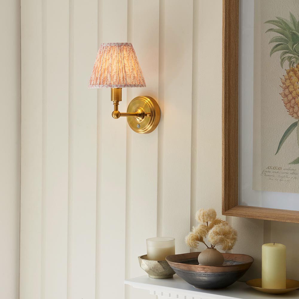 Wall light Burley Rechargeable & Leaf 16cm Peachy keen shade - Comet Lighting