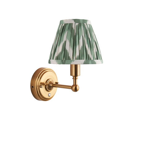 Wall light Burley Rechargeable & Zigzag 16cm Cotswold green shade - Comet Lighting