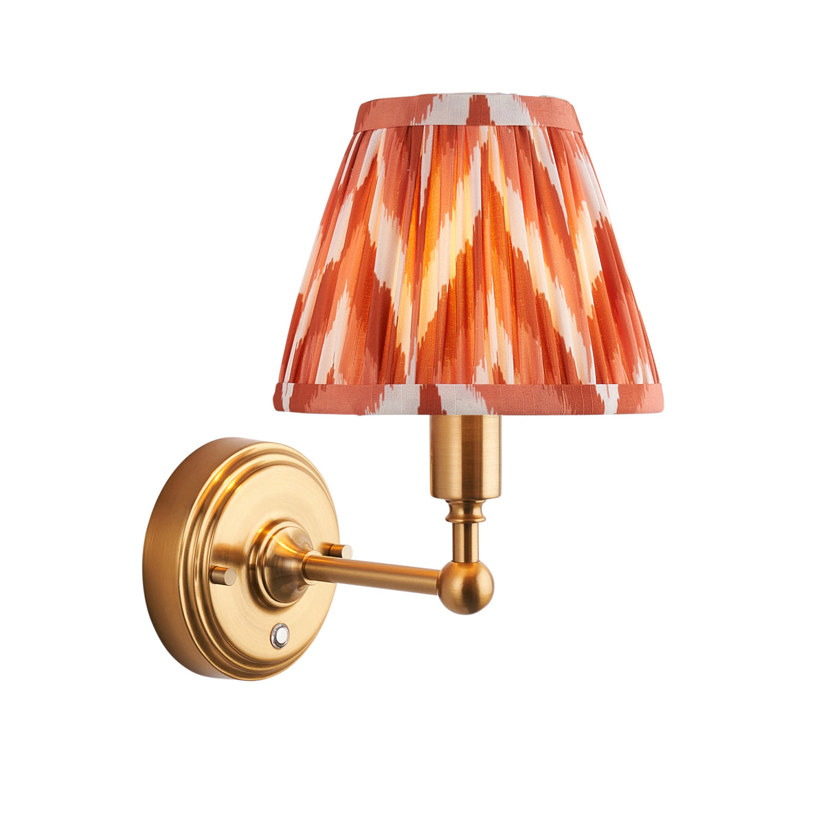 Wall light Burley Rechargeable & Zigzag 16cm Apricot orange shade - Comet Lighting