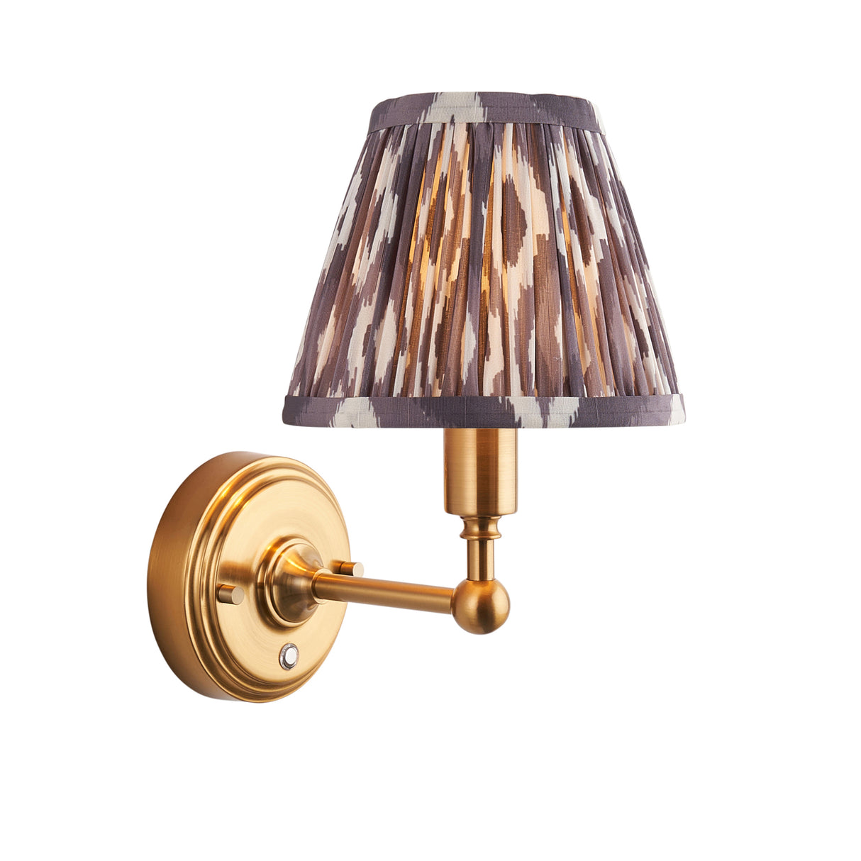 Wall light Burley Rechargeable & Ikat 16cm Pearl grey shade - Comet Lighting