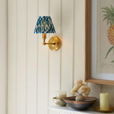 Wall light Burley Rechargeable & Ikat 16cm Marlin blue shade - Comet Lighting