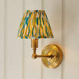 Wall light Burley Rechargeable & Ikat 16cm Yellow & jade shade - Comet Lighting