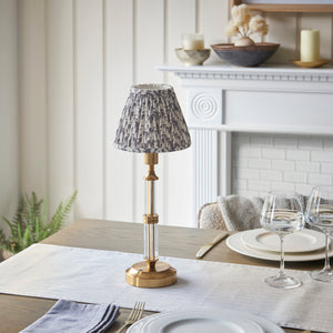Morton Rechargeable & Leaf 16cm Pearl grey shade - Comet Lighting