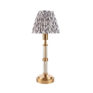Morton Rechargeable & Leaf 16cm Pearl grey shade - Comet Lighting