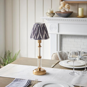Morton Rechargeable & Zigzag 16cm Pearl grey shade - Comet Lighting