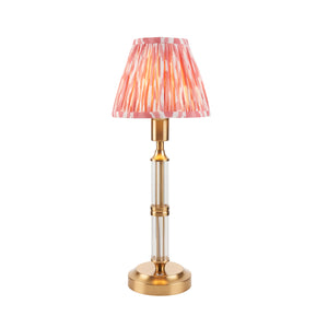 Morton Rechargeable & Ikat 16cm Coral pink shade - Comet Lighting