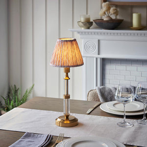 Morton Rechargeable & Leaf 16cm Peachy keen shade - Comet Lighting