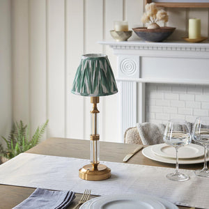 Morton Rechargeable & Zigzag 16cm Cotswold green shade - Comet Lighting