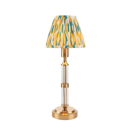 Morton Rechargeable & Ikat 16cm Yellow & jade shade