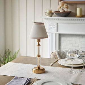 Morton Rechargeable & Ivy 16cm Vintage white shade - Comet Lighting