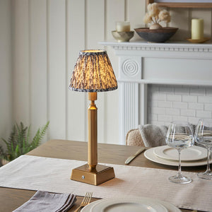 Trobridge Rechargeable & Leaf 16cm Pearl grey shade - Comet Lighting