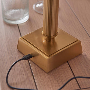 Trobridge Rechargeable & Zigzag 16cm Pearl grey shade - Comet Lighting