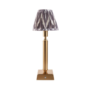 Trobridge Rechargeable & Zigzag 16cm Pearl grey shade - Comet Lighting
