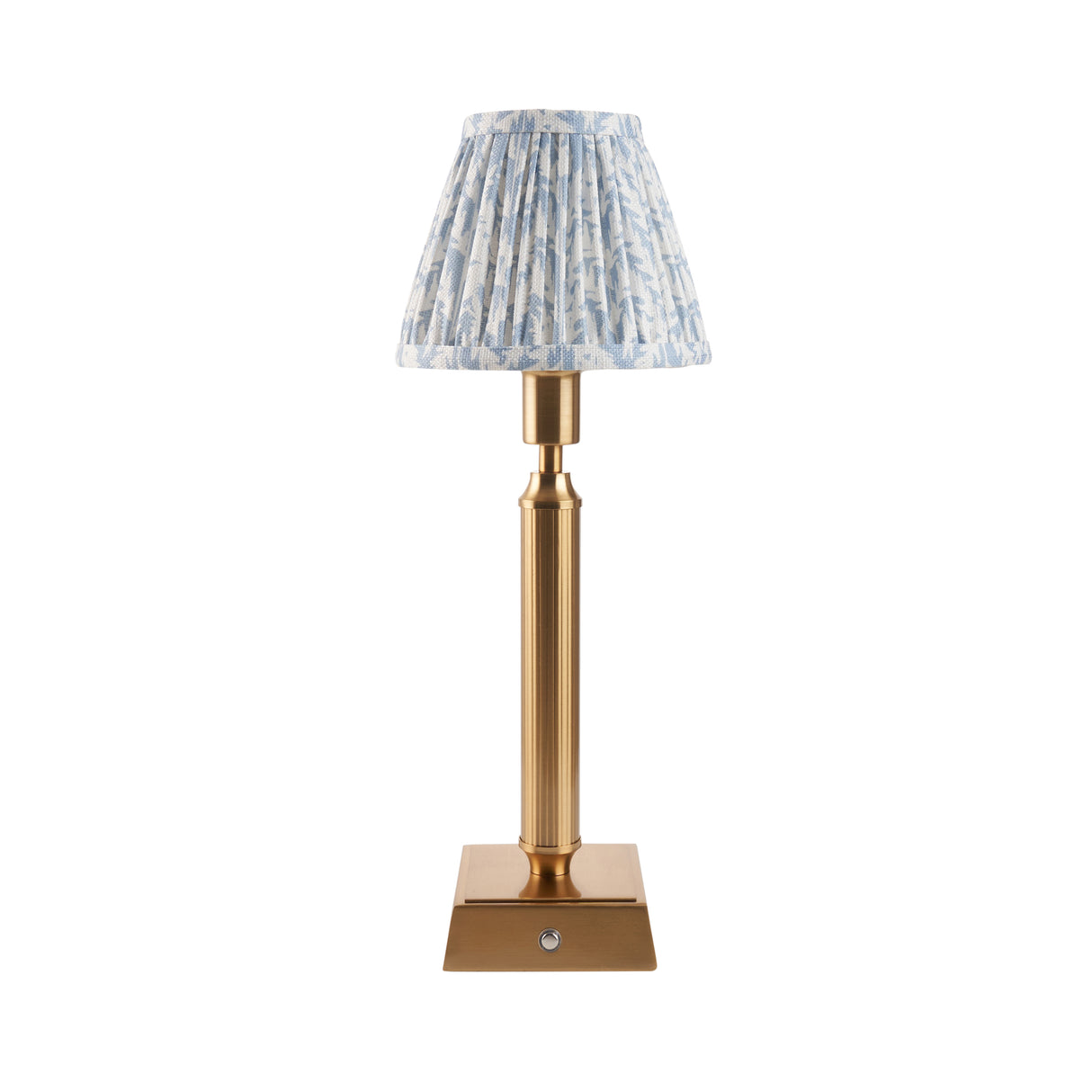 Trobridge Rechargeable & Leaf 16cm Shell bay blue shade - Comet Lighting