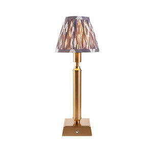 Trobridge Rechargeable & Ikat 16cm Pearl grey shade - Comet Lighting